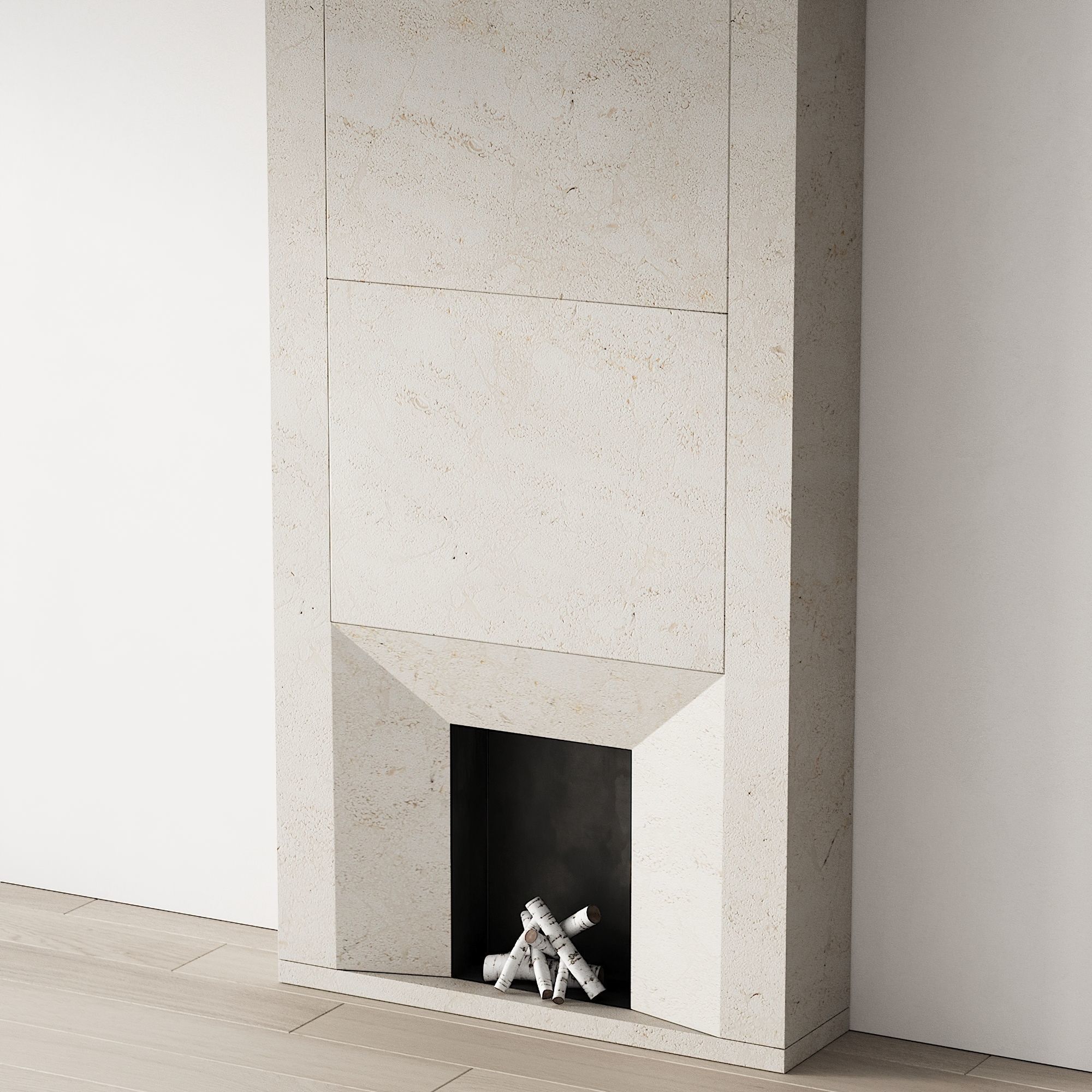 294 fireplace area wall 12 clean lines chimney in marble 00 3D model_5