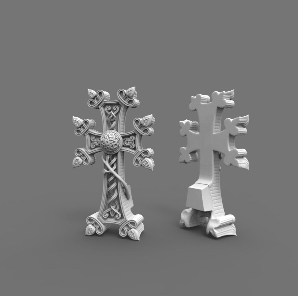 Figurine of Armenian khachkar 3D print model_7