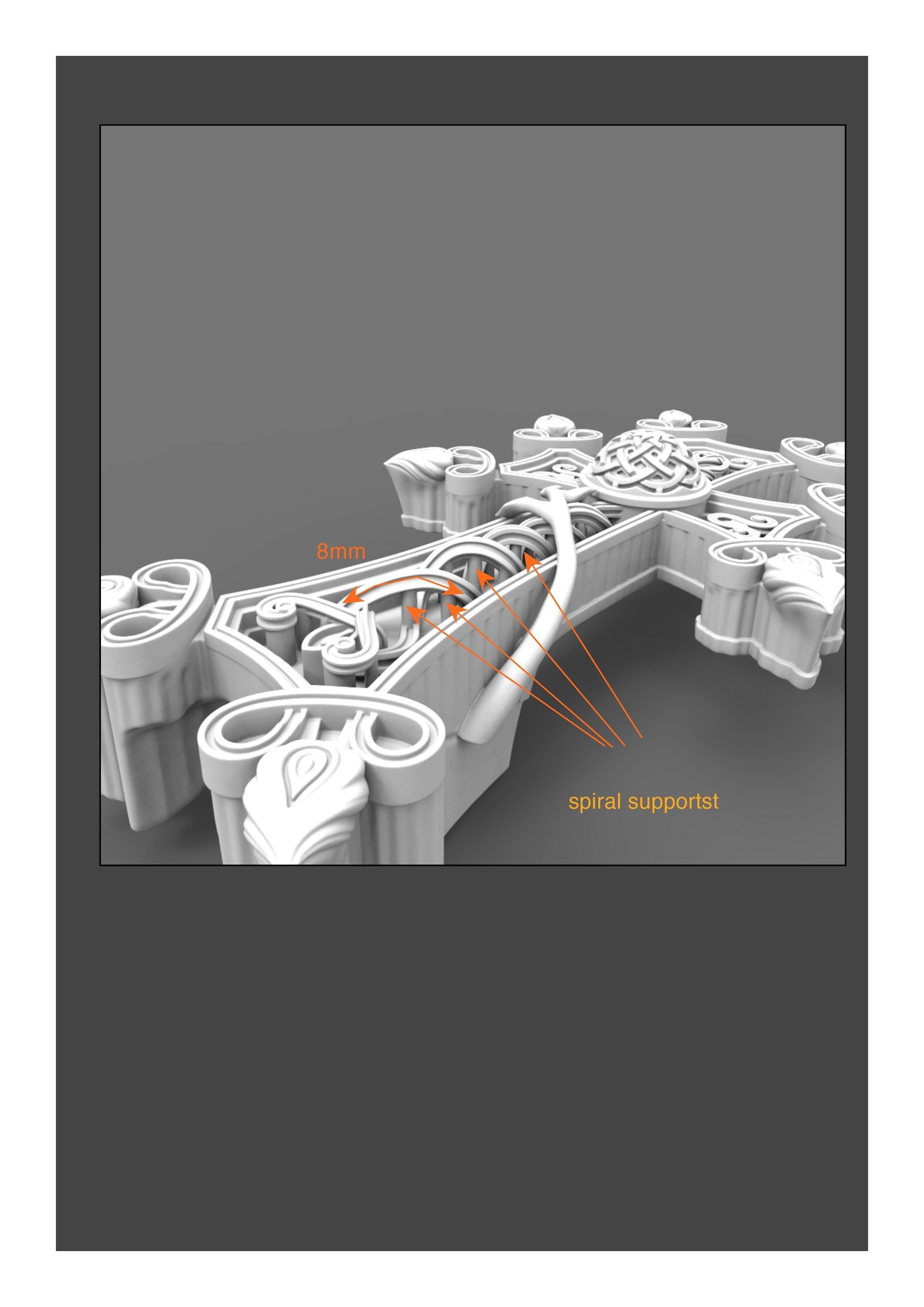 Figurine of Armenian khachkar 3D print model_36