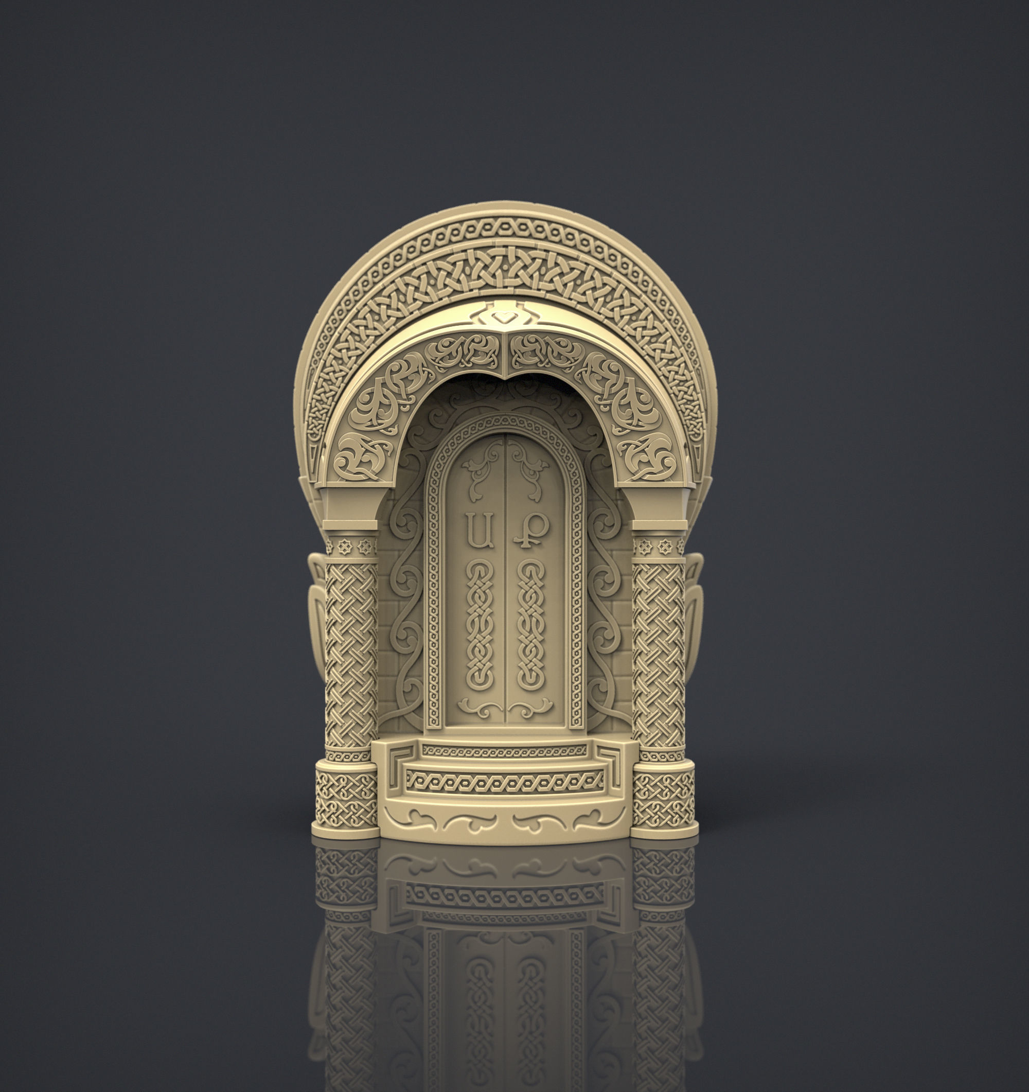 Figurine of Armenian khachkar 3D print model_14