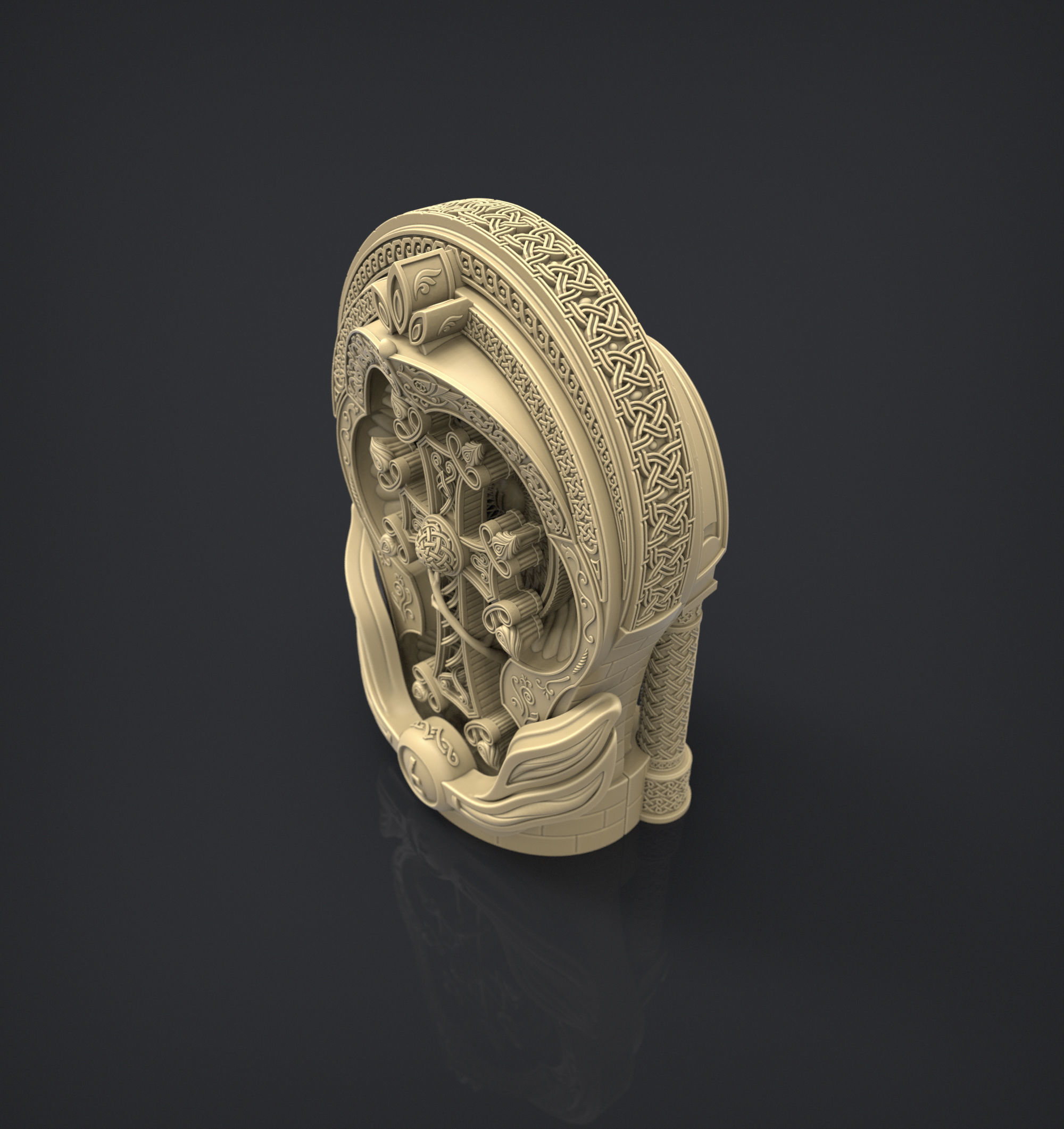 Figurine of Armenian khachkar 3D print model_4