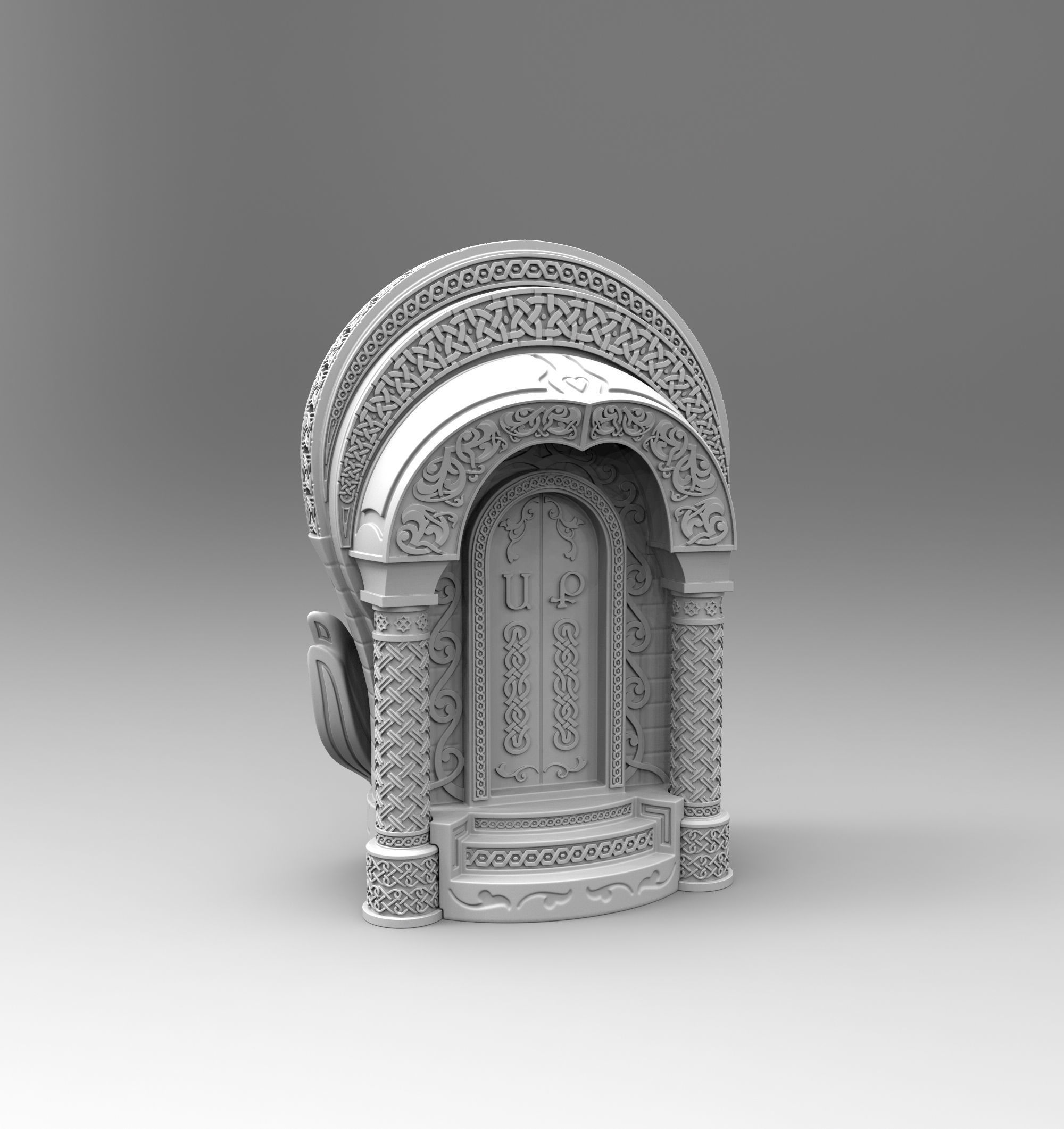 Figurine of Armenian khachkar 3D print model_12