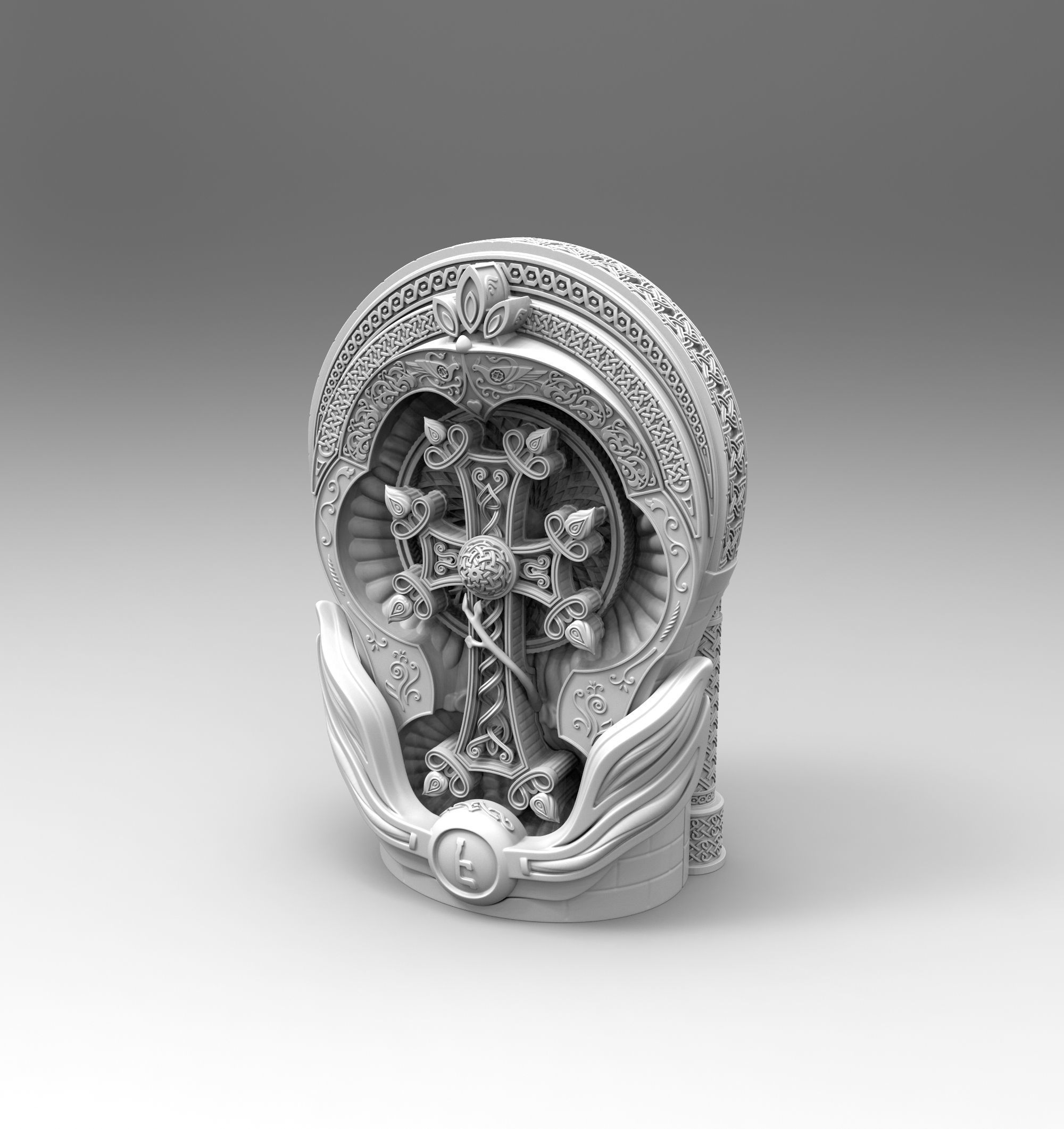 Figurine of Armenian khachkar 3D print model_11