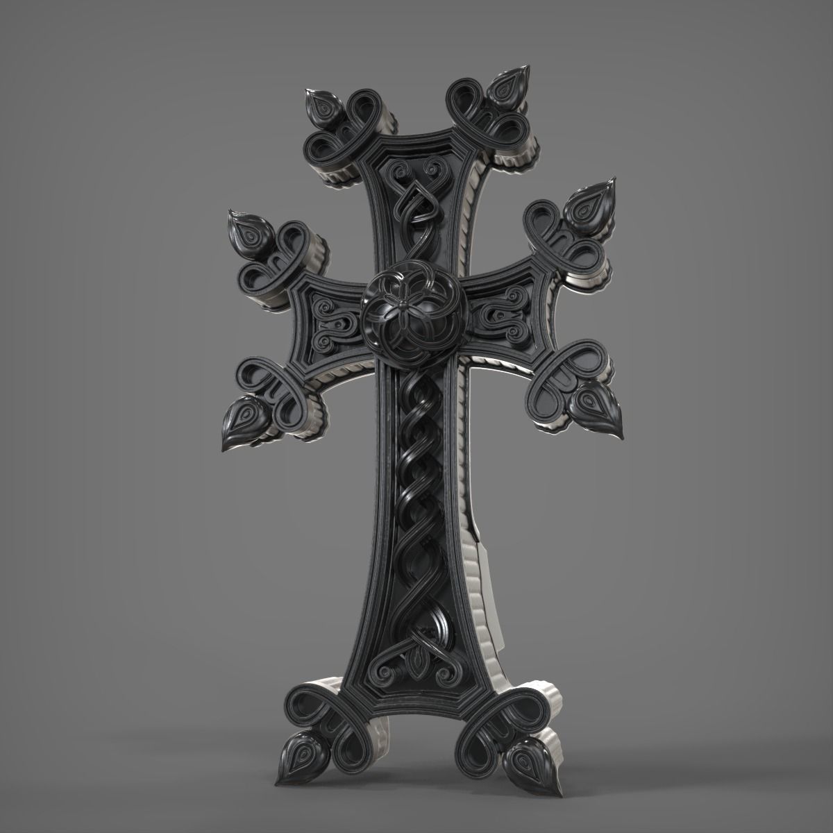 Figurine of Armenian khachkar 3D print model_15