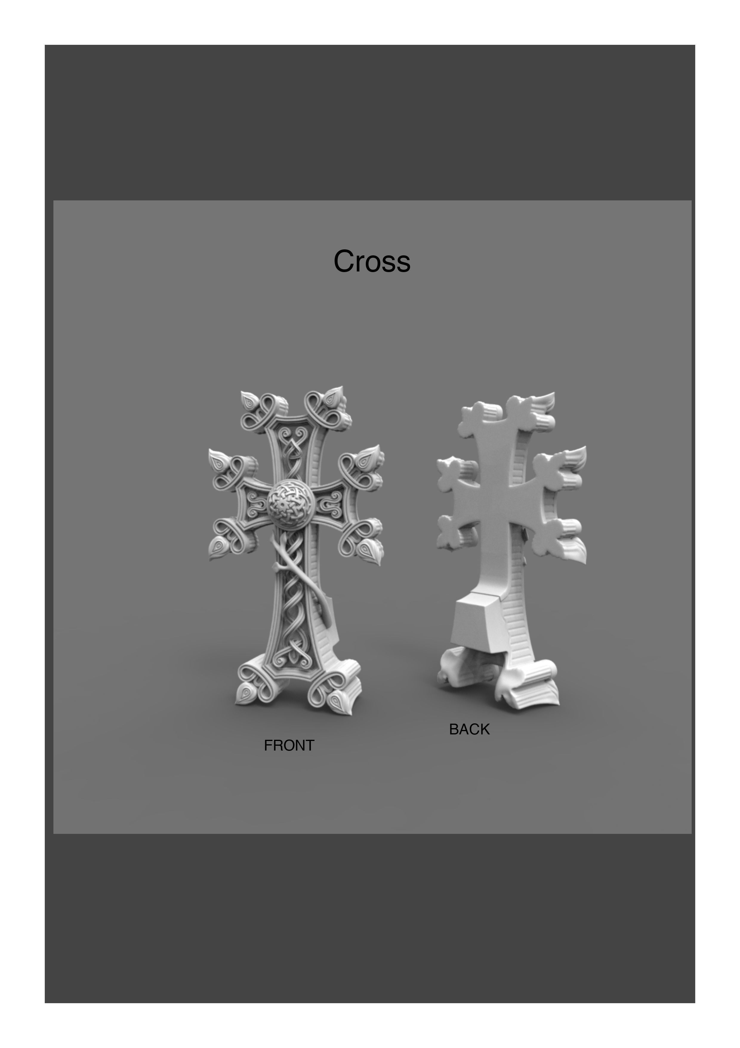 Figurine of Armenian khachkar 3D print model_35
