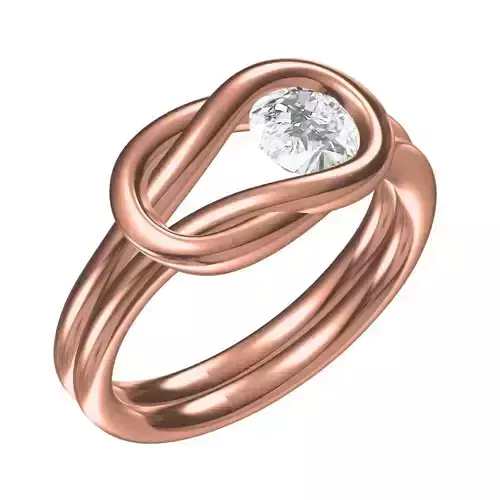 Single Stone Knot Style Solitaire Ring