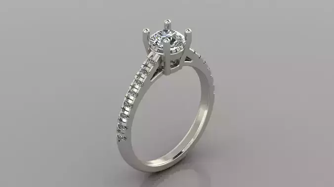 75 Solitaire Ring for Woman 3d print model