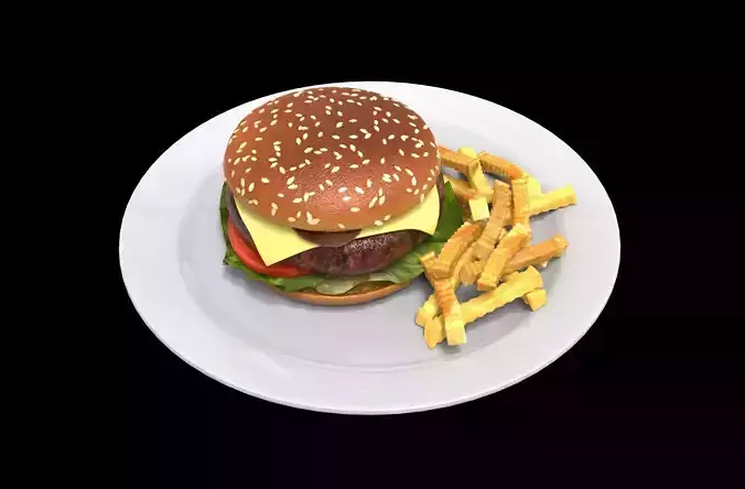 Hamburger Fast Food 3d model