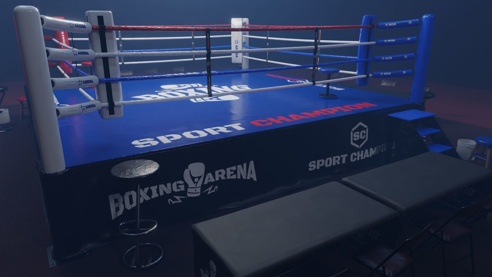 BOXING ARENA  - Game Ready Asset Pack Volume 1 Low-poly 3D model_9