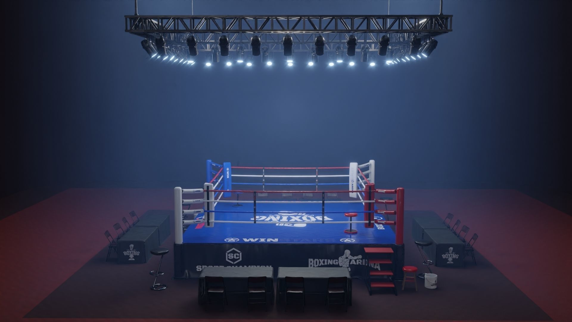 BOXING ARENA  - Game Ready Asset Pack Volume 1 Low-poly 3D model_3