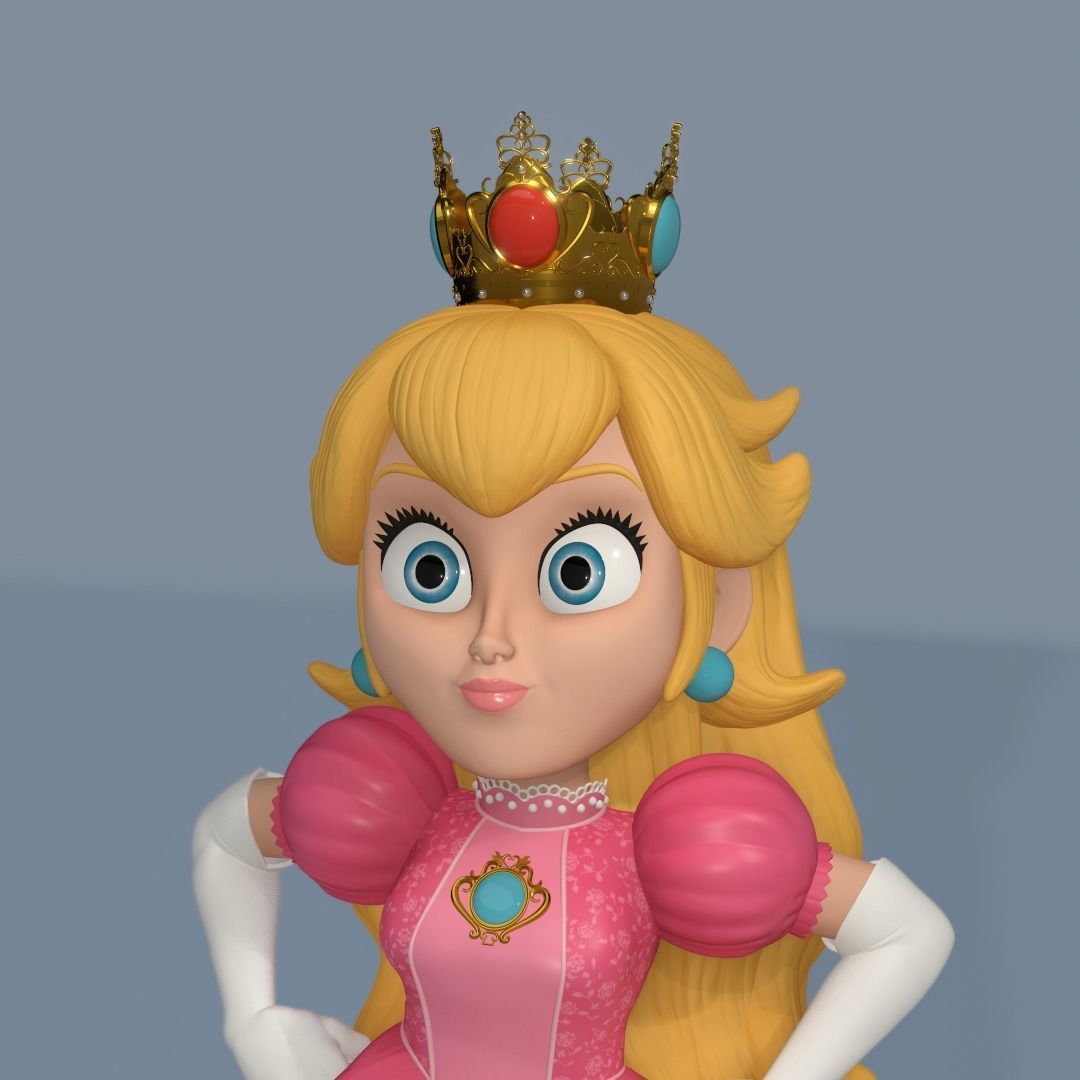 Princess Peach 3D print model_1