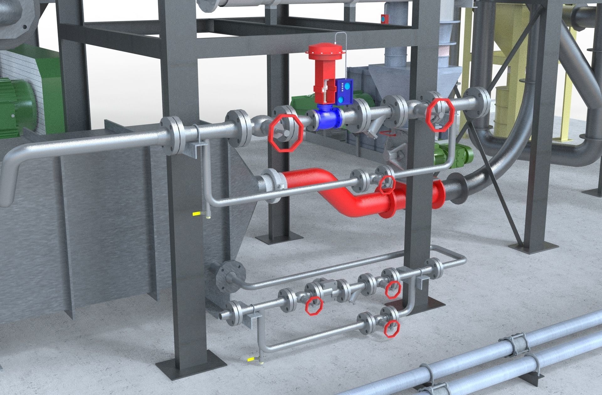 Industry tank Mining processing plant equipment 3d model props 3D model_10