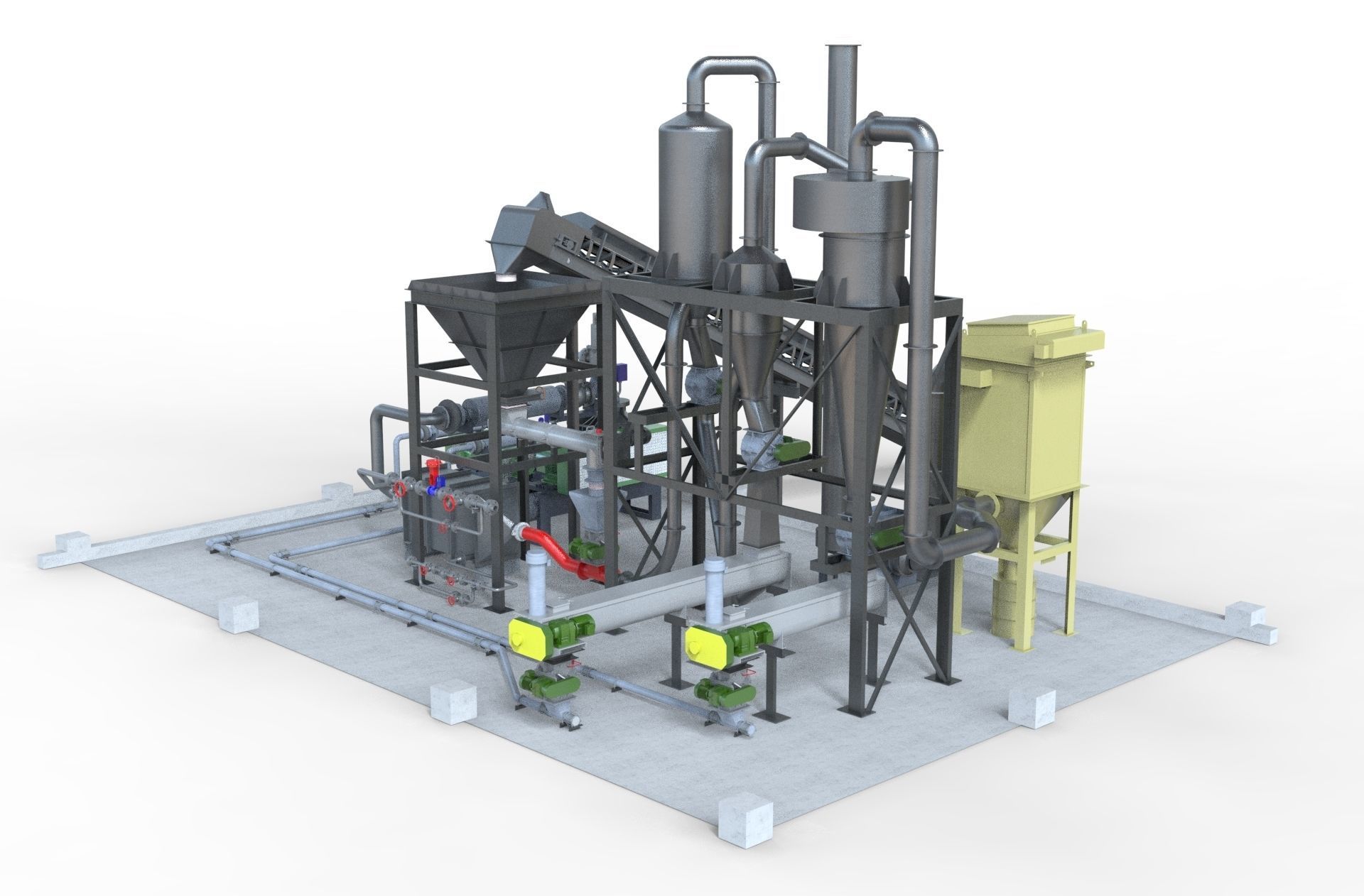 Industry tank Mining processing plant equipment 3d model props 3D model_5