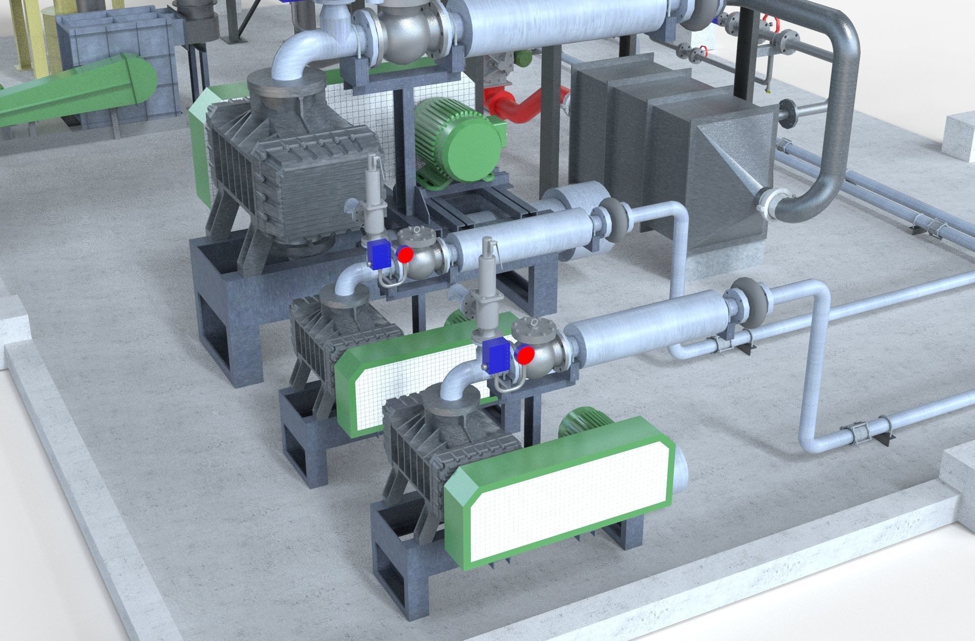 Industry tank Mining processing plant equipment 3d model props 3D model_9