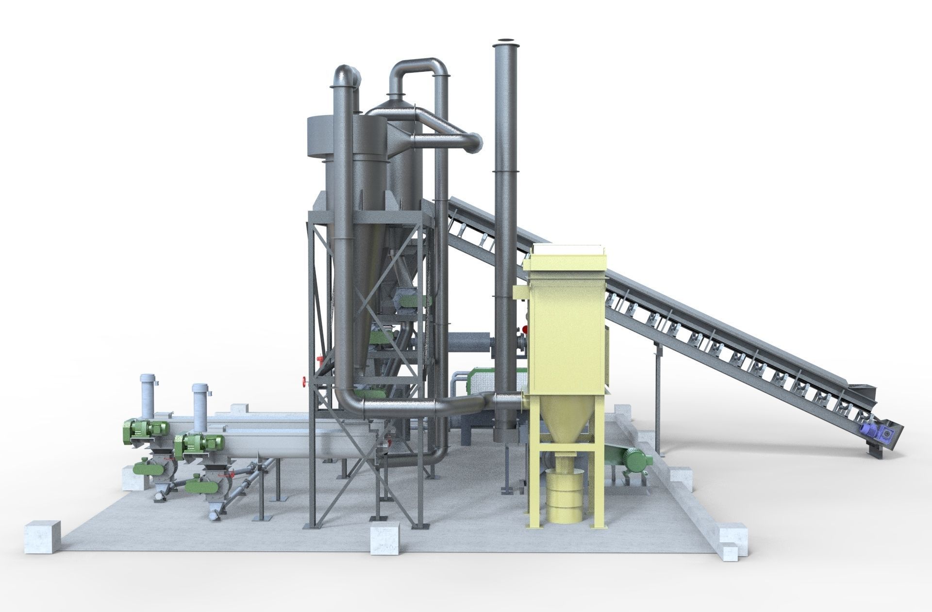 Industry tank Mining processing plant equipment 3d model props 3D model_6