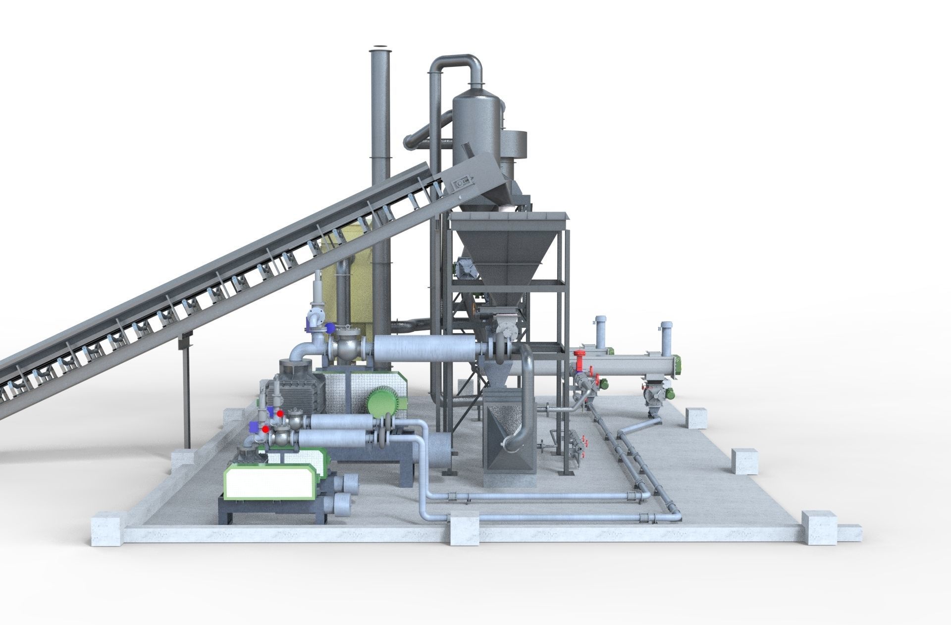 Industry tank Mining processing plant equipment 3d model props 3D model_3