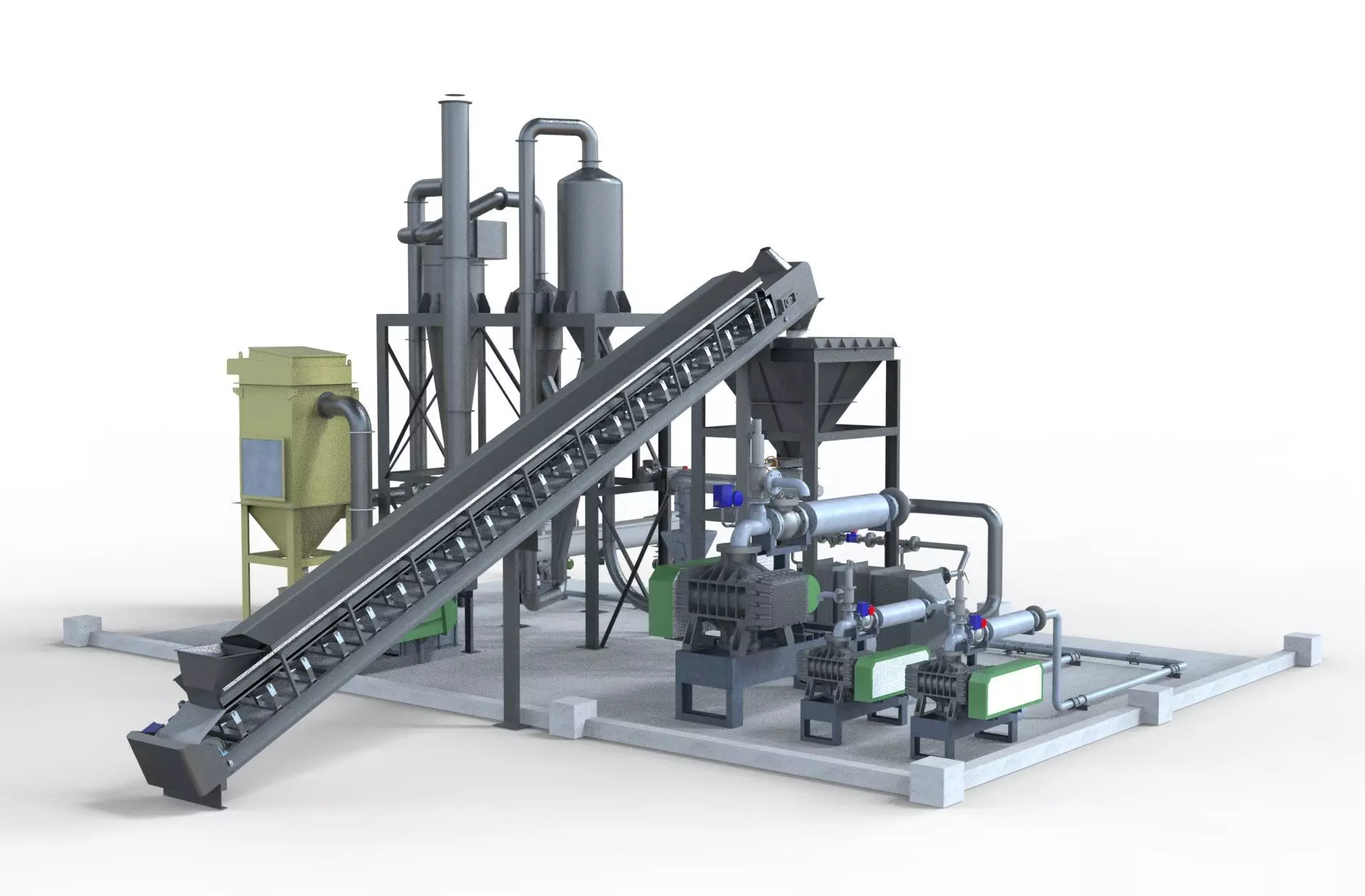 Industry tank Mining processing plant equipment 3d model props 3D model_0