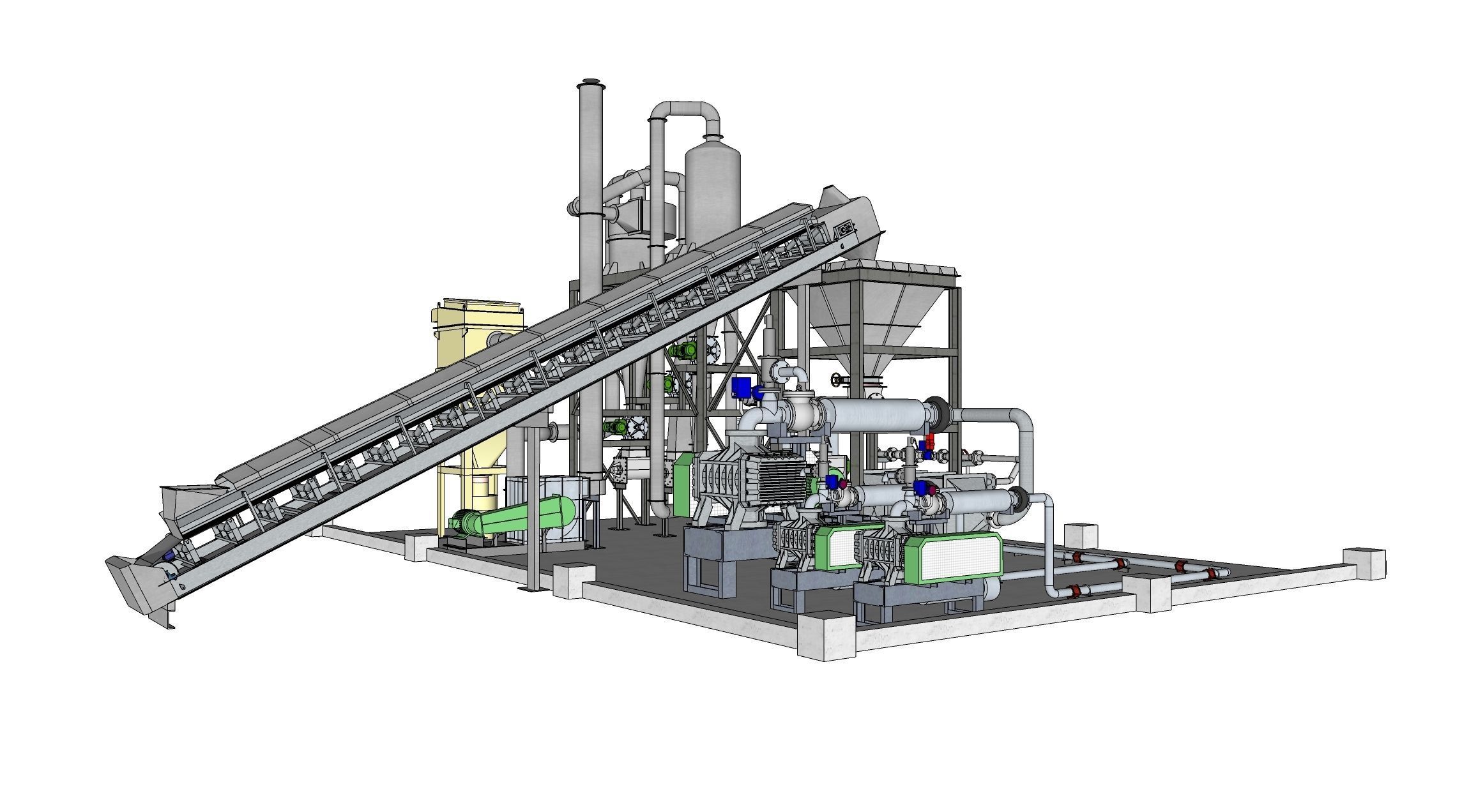 Industry tank Mining processing plant equipment 3d model props 3D model_13