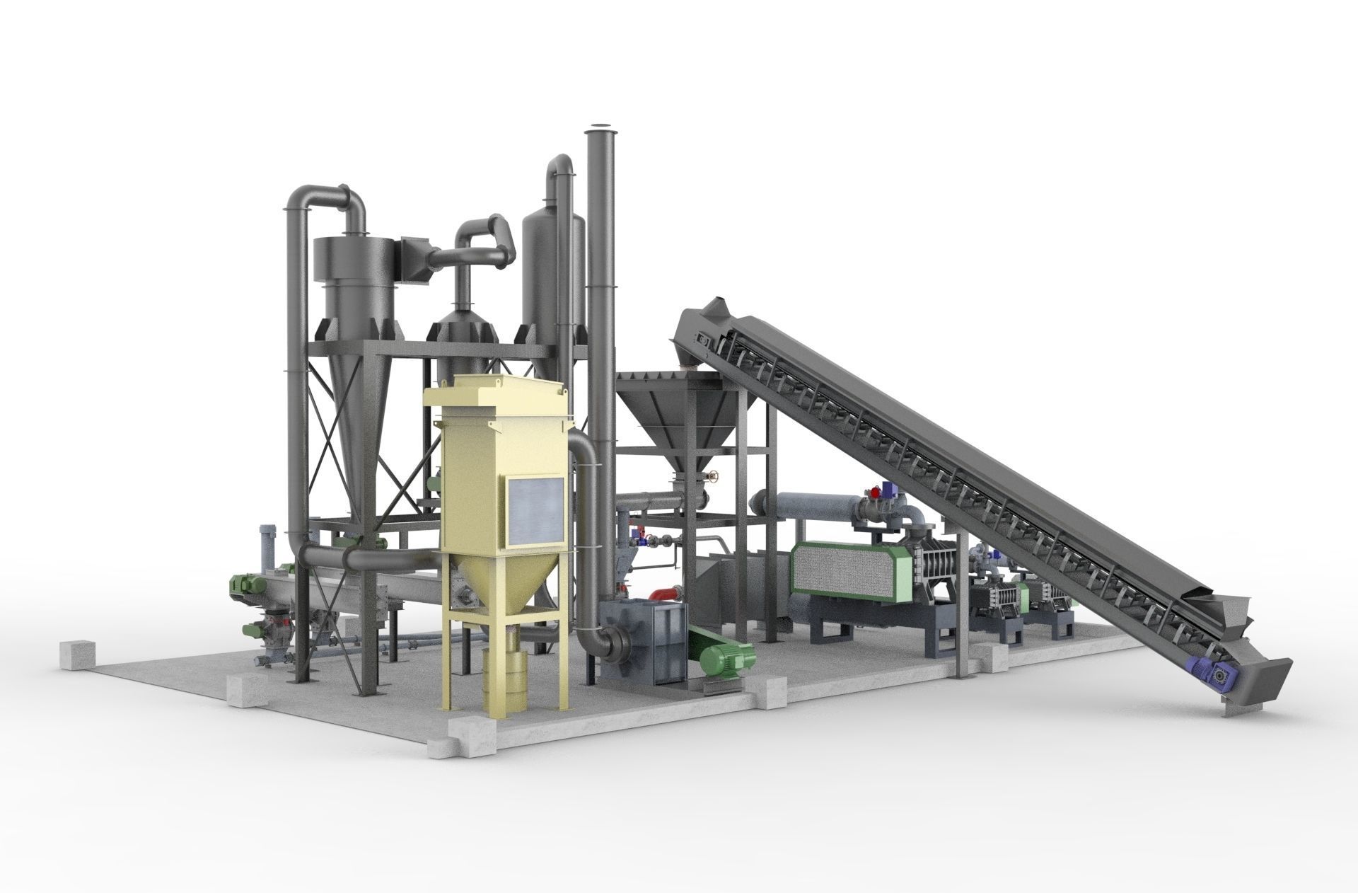 Industry tank Mining processing plant equipment 3d model props 3D model_1