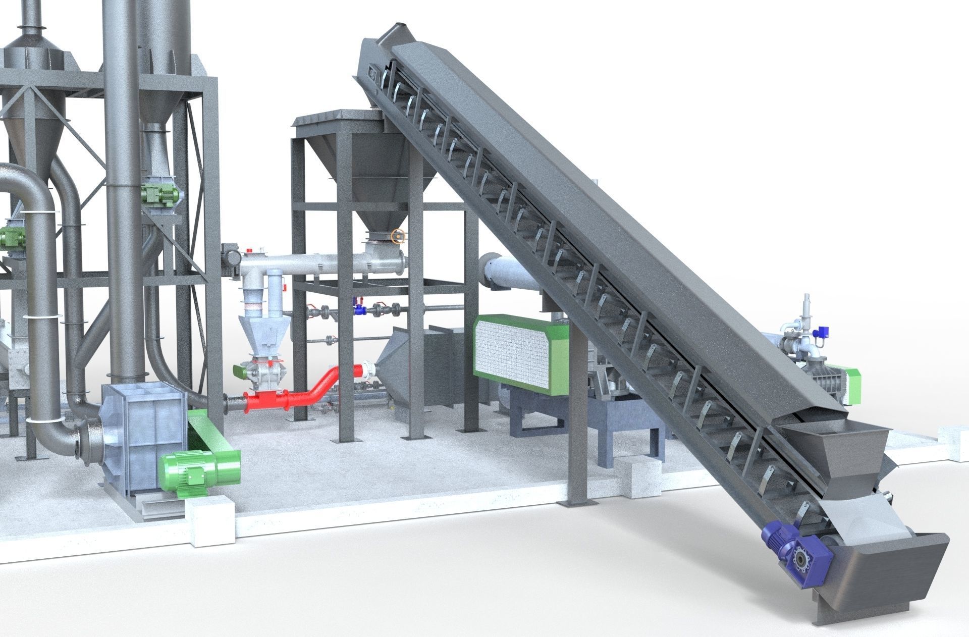 Industry tank Mining processing plant equipment 3d model props 3D model_7