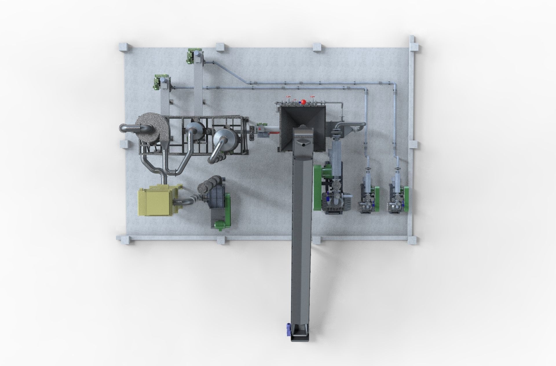 Industry tank Mining processing plant equipment 3d model props 3D model_2
