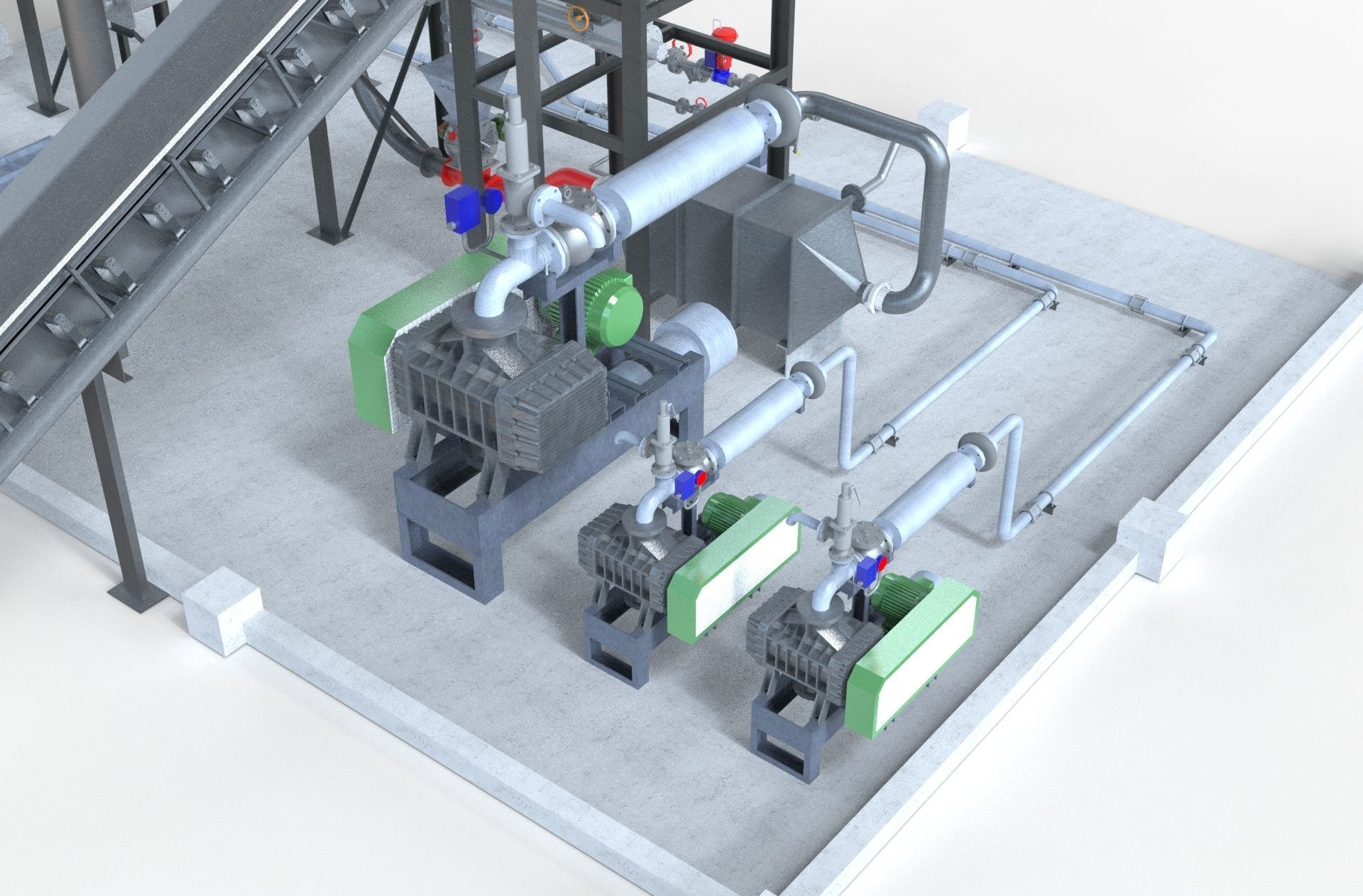 Industry tank Mining processing plant equipment 3d model props 3D model_8