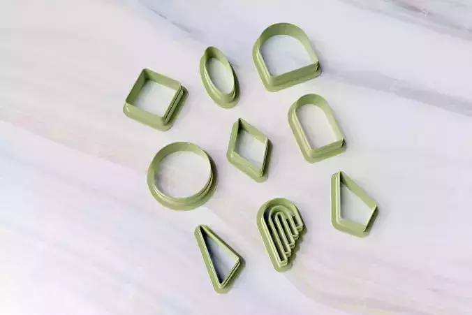 SET of 9 polymer clay cutters