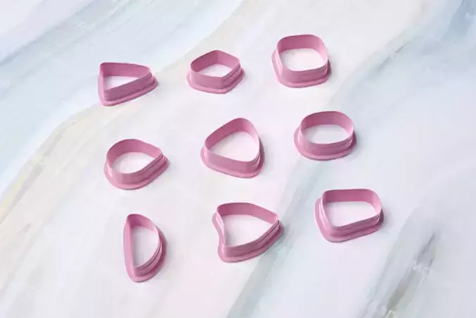 Polymer clay shape cutters set of 9 cutters