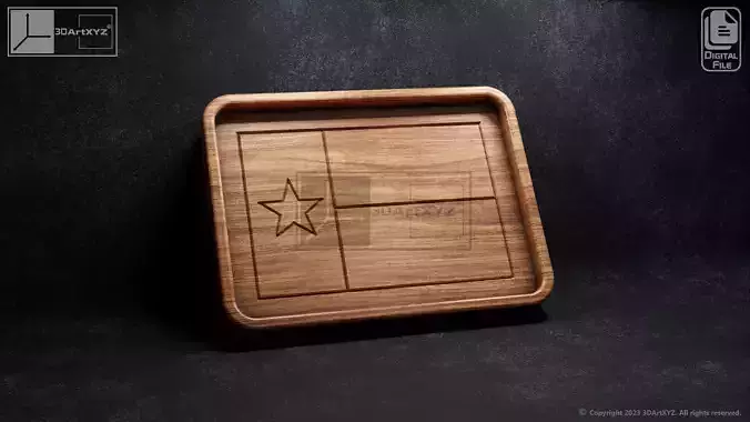 Texas Flag Tray - CNC Files for Wood 3D model