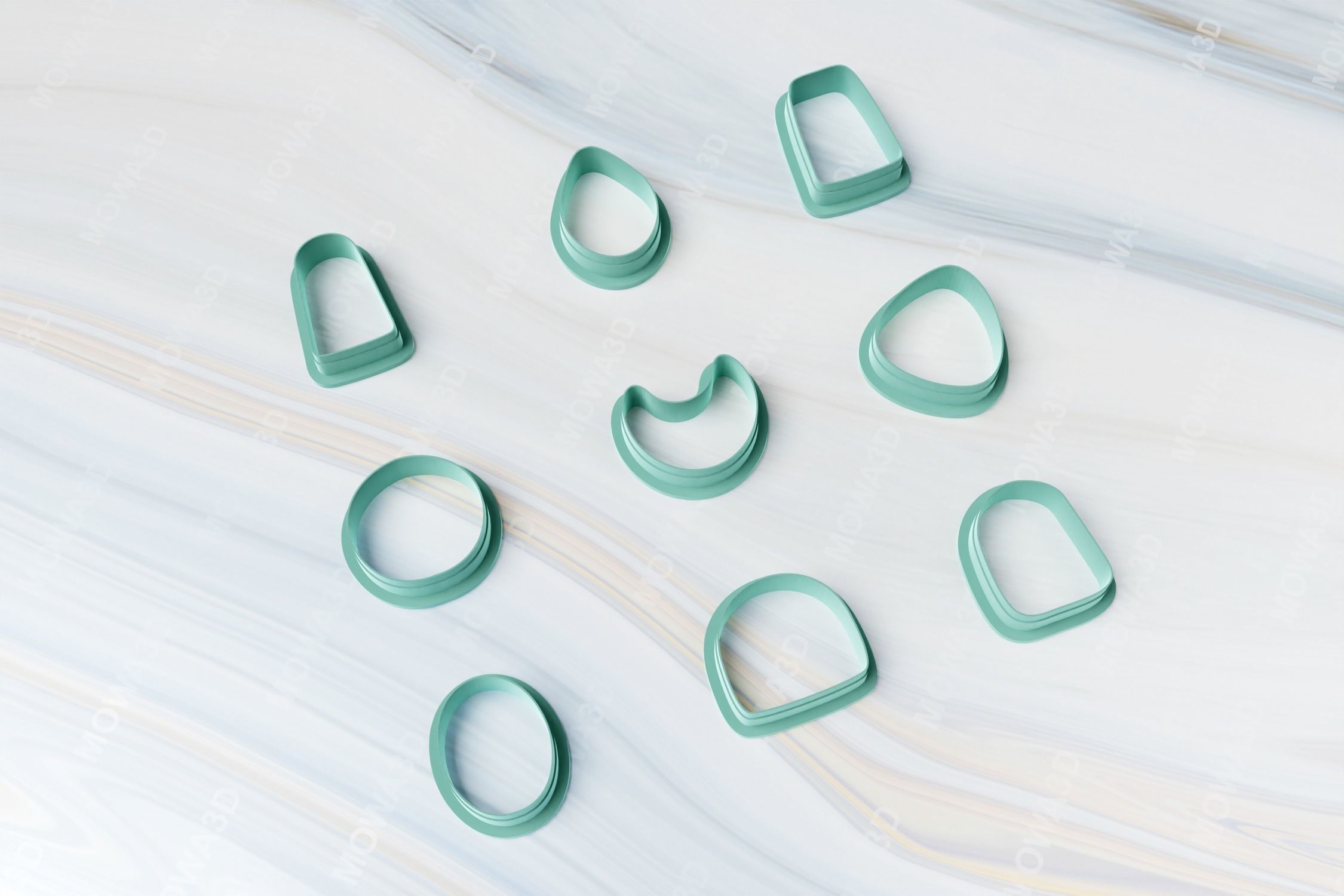 Set of 9 elemental cutters bundle  3D print model_1