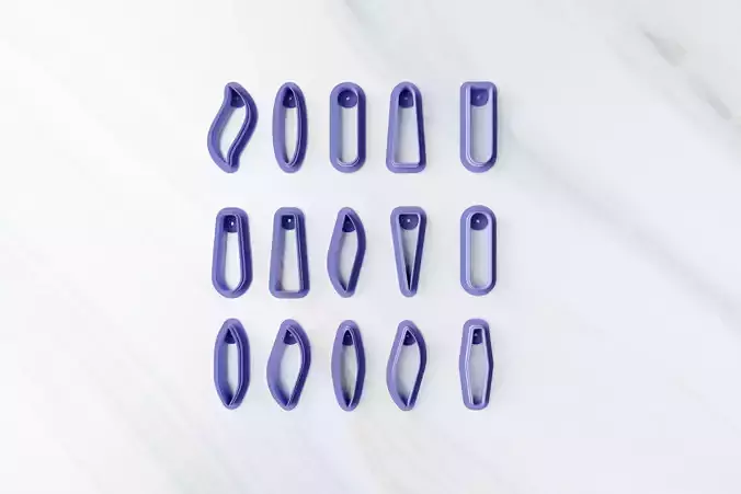 Stick long thin Shape Cutters set of 15