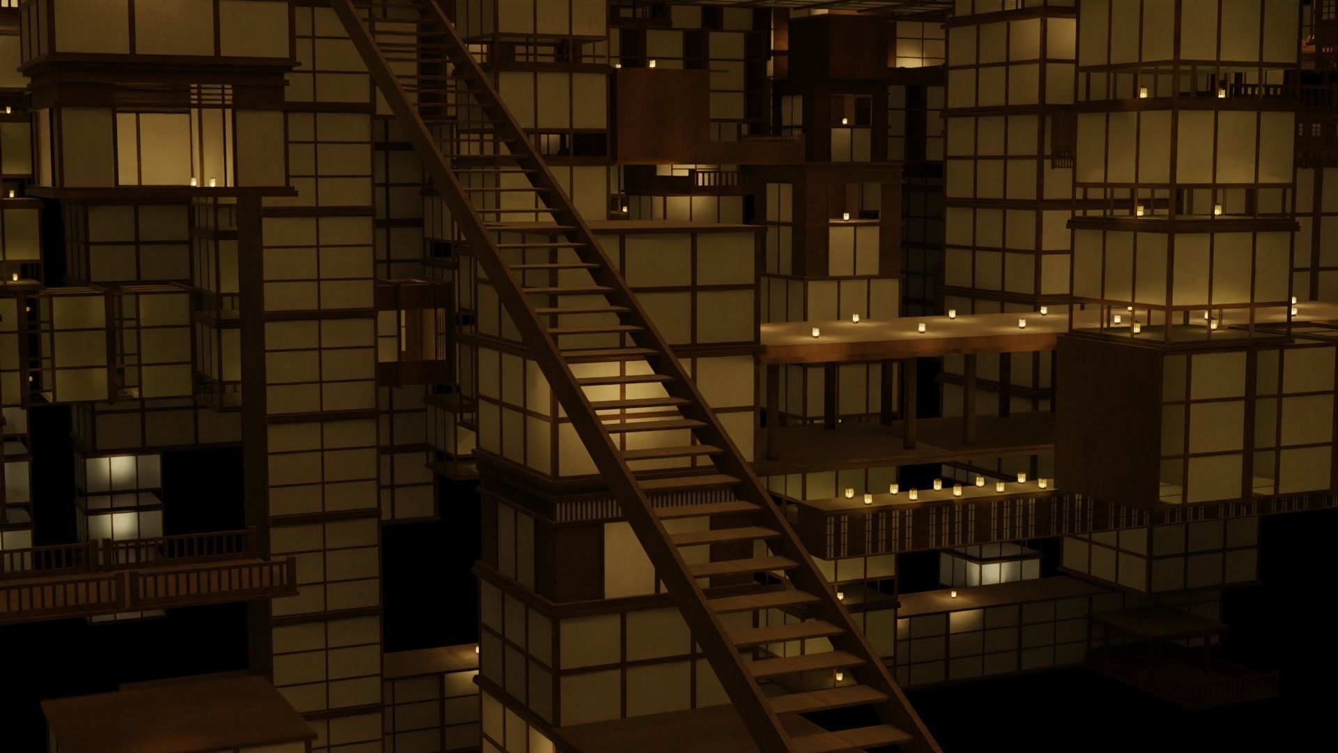 Infinity Castle Concept from Demon Slayer 3D model_2