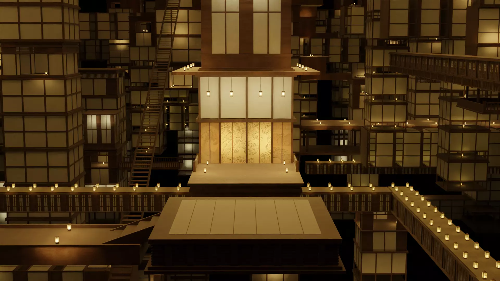 Infinity Castle Concept from Demon Slayer 3D model_0