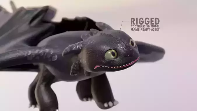 Toothless low-poly 3d model