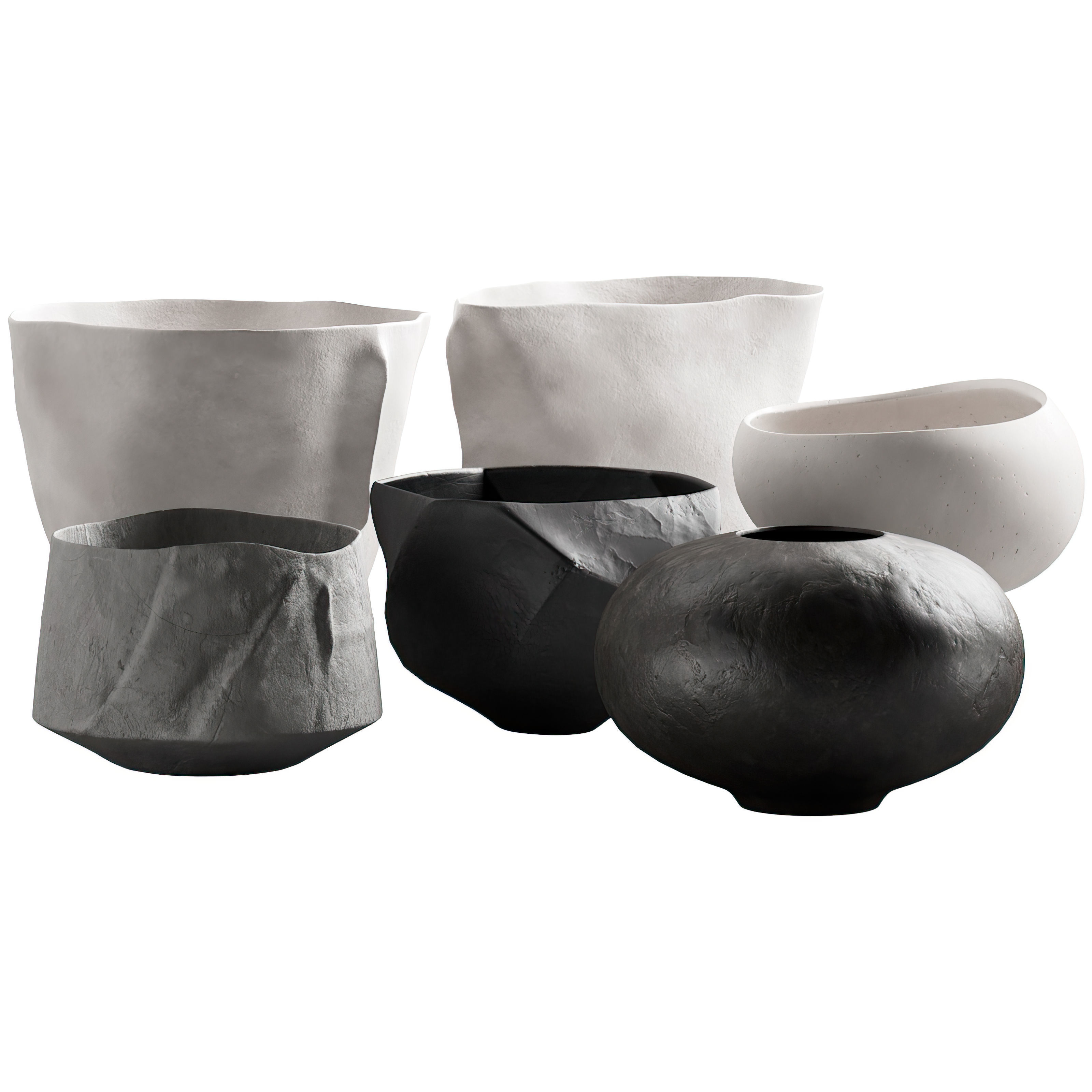 302 decorative vases and pots 02 deformed folded relief vase 3D model_3