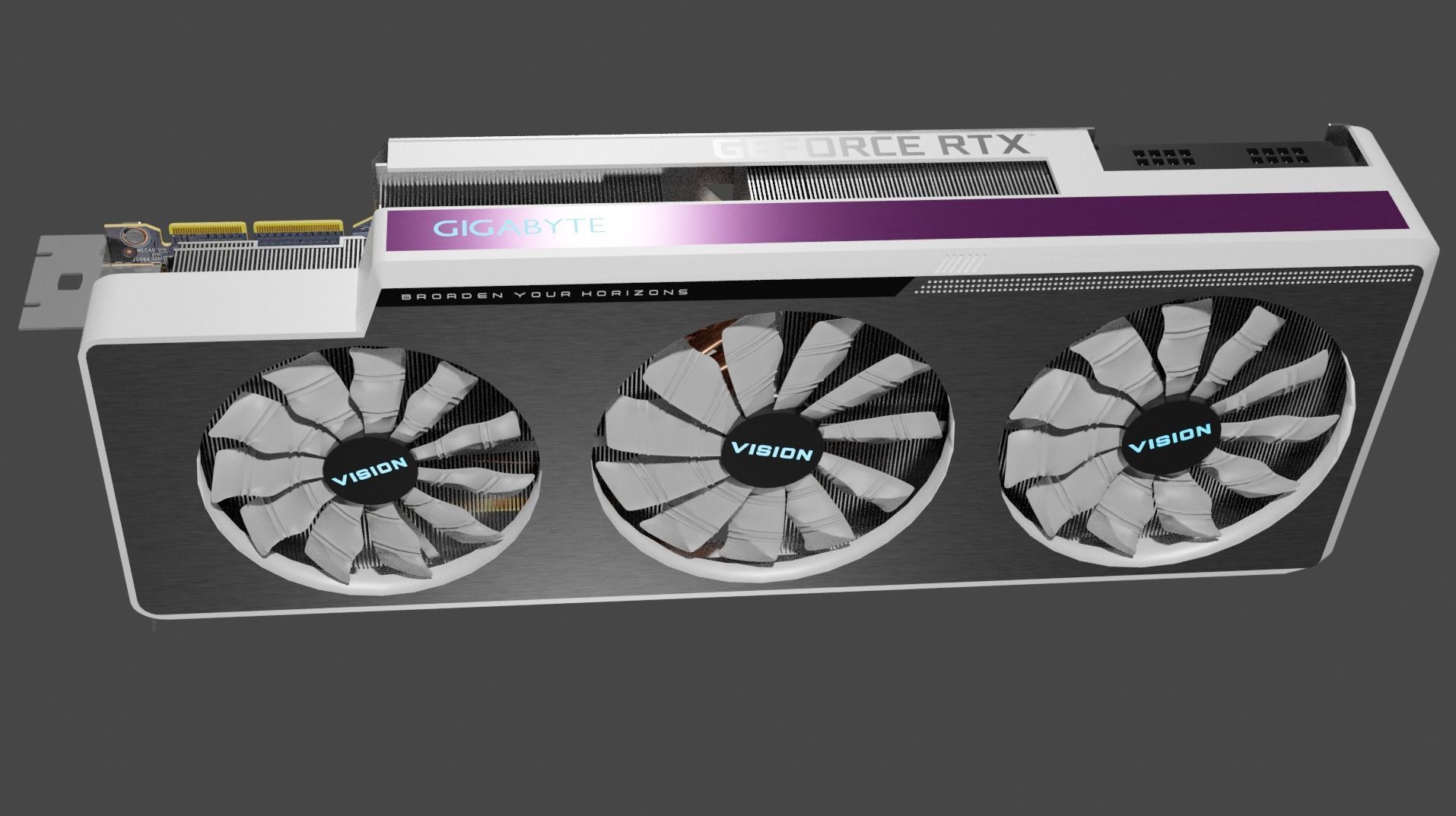 Gigabyte Vision NVIDIA RTX 3090 Graphics card Low-poly 3D model_3