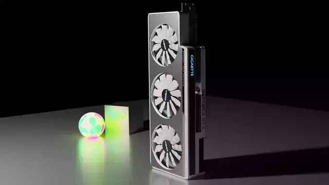 Gigabyte Vision NVIDIA RTX 3090 Graphics card Low-poly 3D model