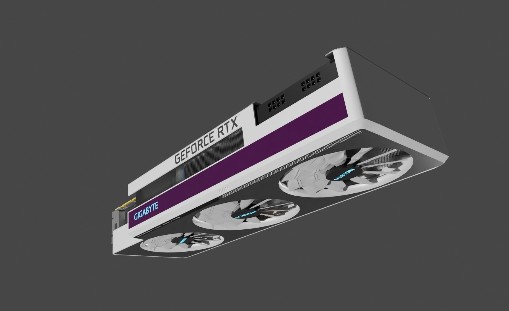 Gigabyte Vision NVIDIA RTX 3090 Graphics card Low-poly 3D model_4