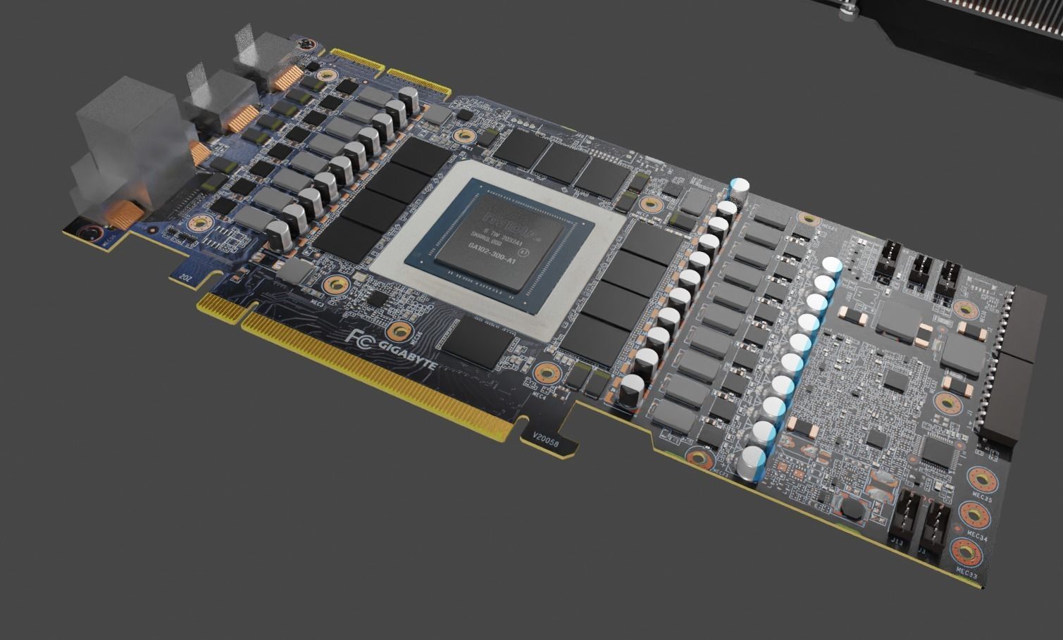 Gigabyte Vision NVIDIA RTX 3090 Graphics card Low-poly 3D model_8