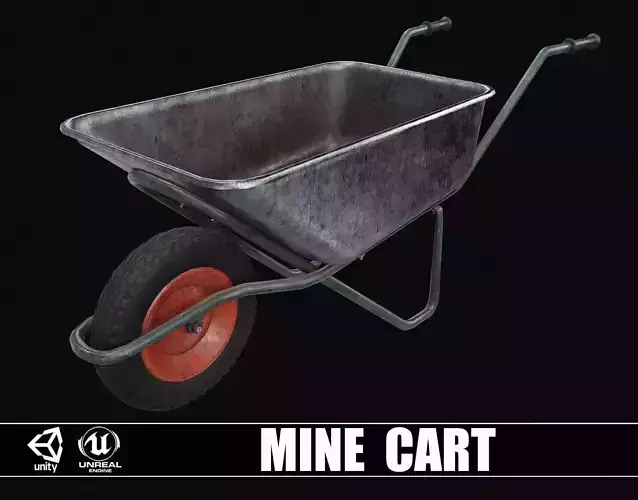 Mine Cart Low-poly 3D model