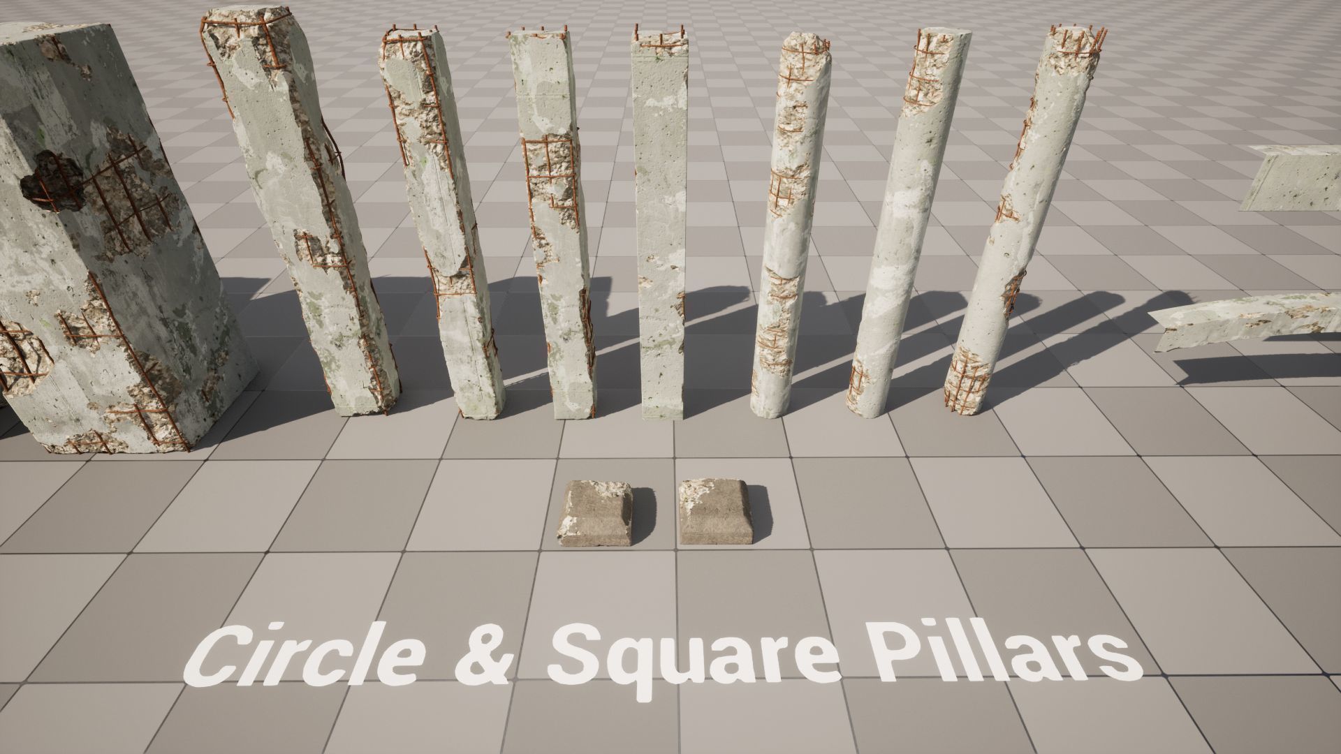 Concrete Damaged Vol 1 Low-poly 3D model_4