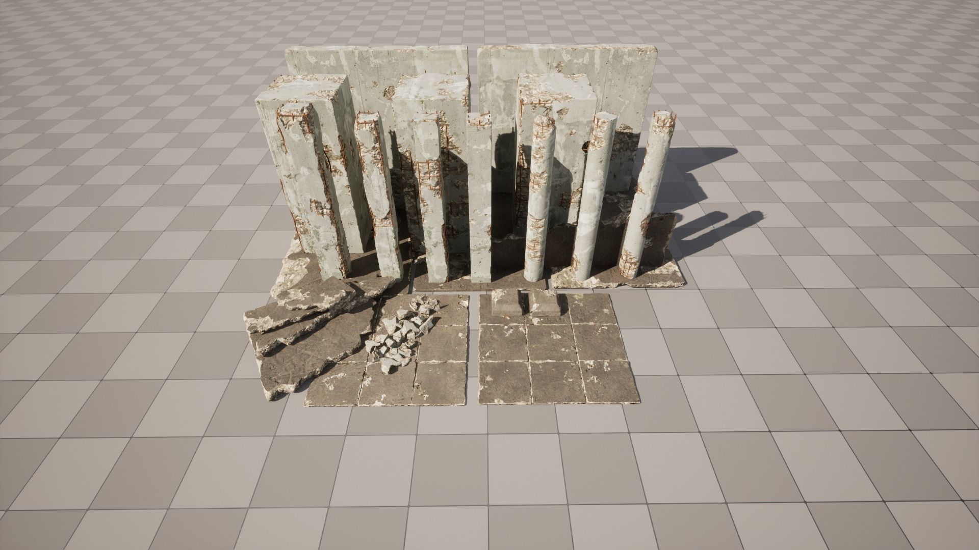 Concrete Damaged Vol 1 Low-poly 3D model_9