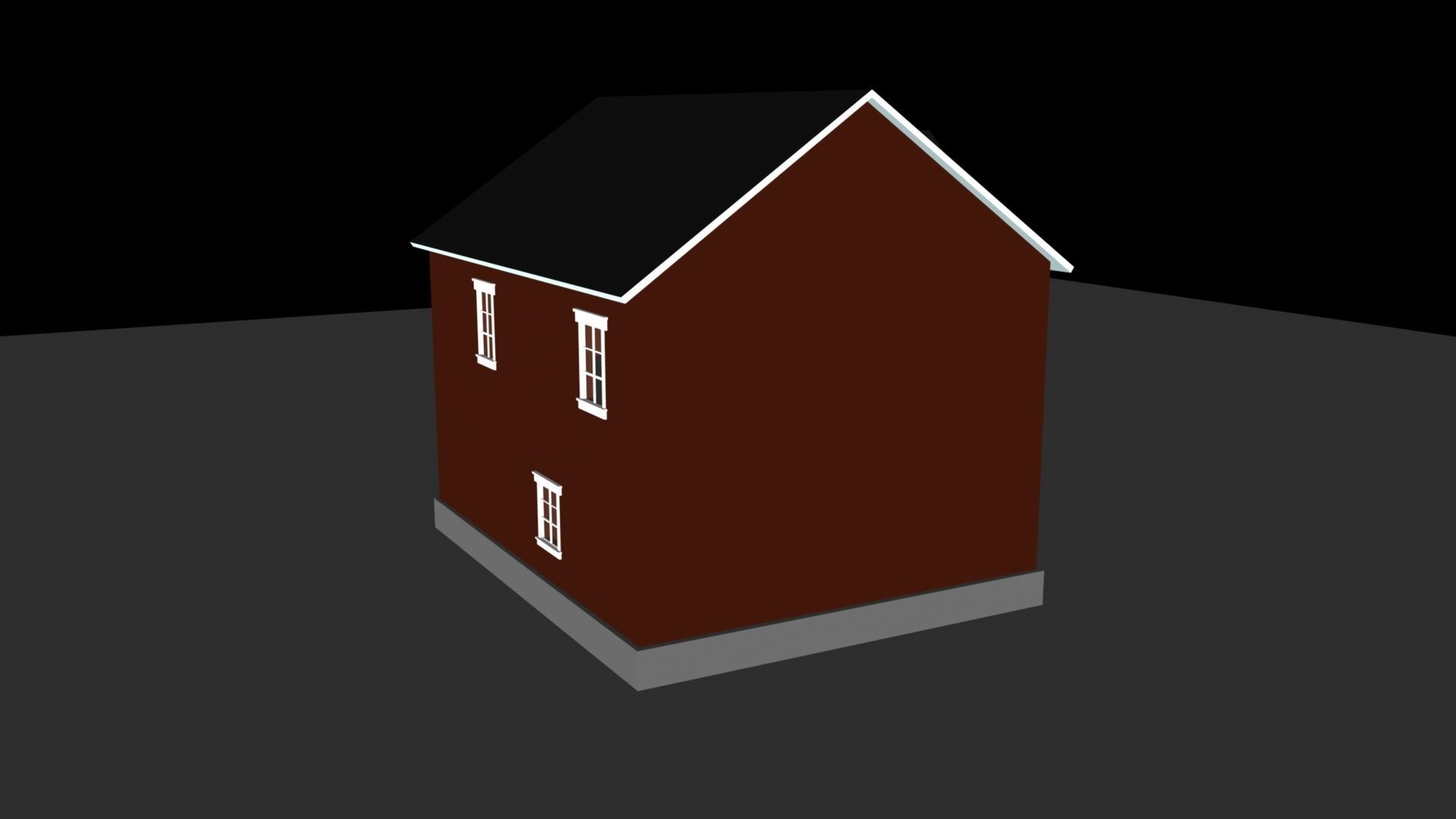 two story L shaped house  3D model_4
