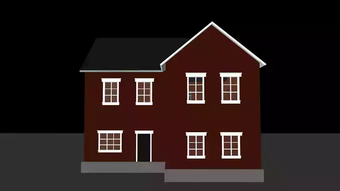 two story L shaped house 