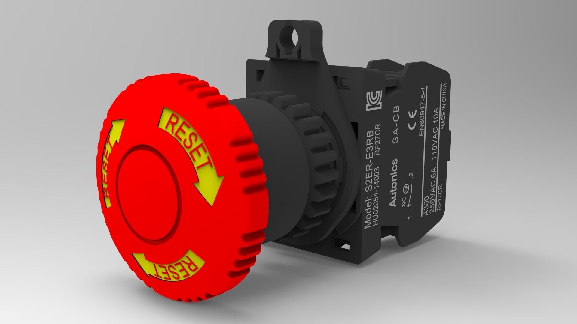 push button emergency 3D model_2