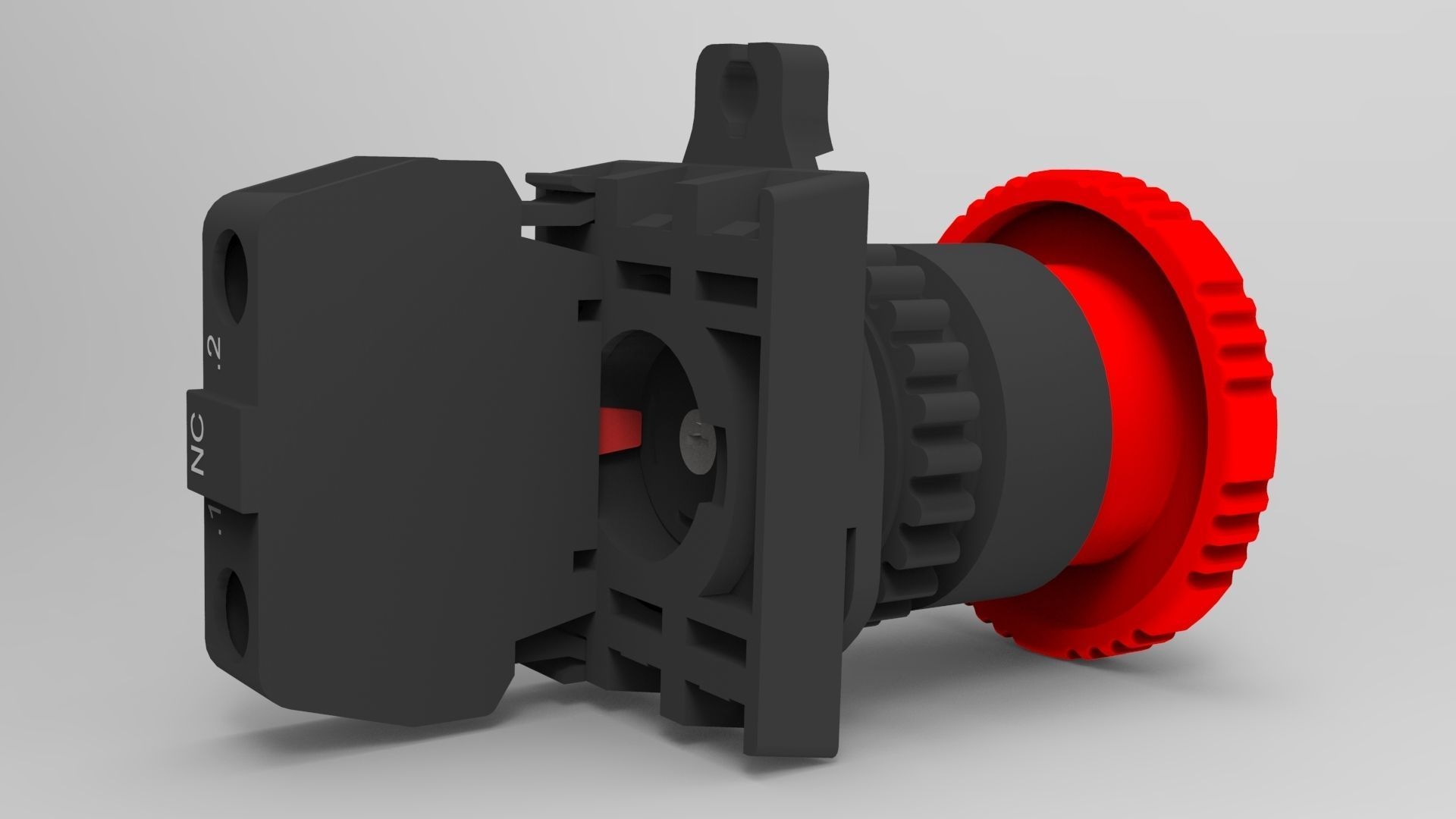 push button emergency 3D model_4