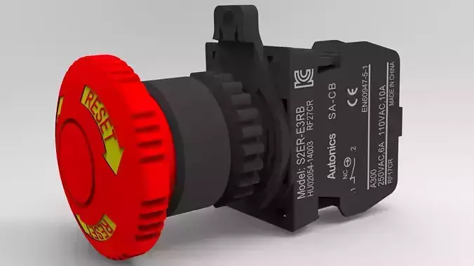 push button emergency 3D model