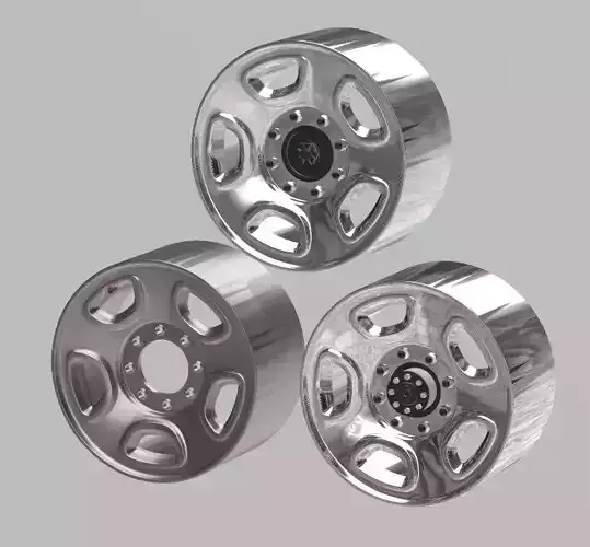 DODGE RAM ORIGINAL 17 STEEL WHEELS FOR 1 25 SCALE AUTOS 3D print model