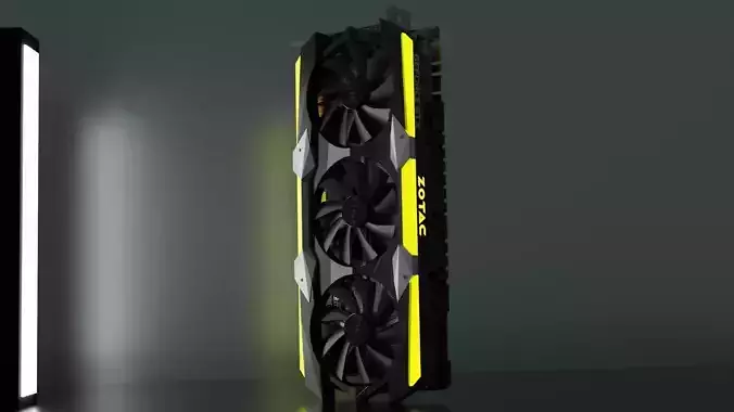 Zotac Amp Extreme NVIDIA GTX 1080 Ti Graphics Card Low-poly 3D model