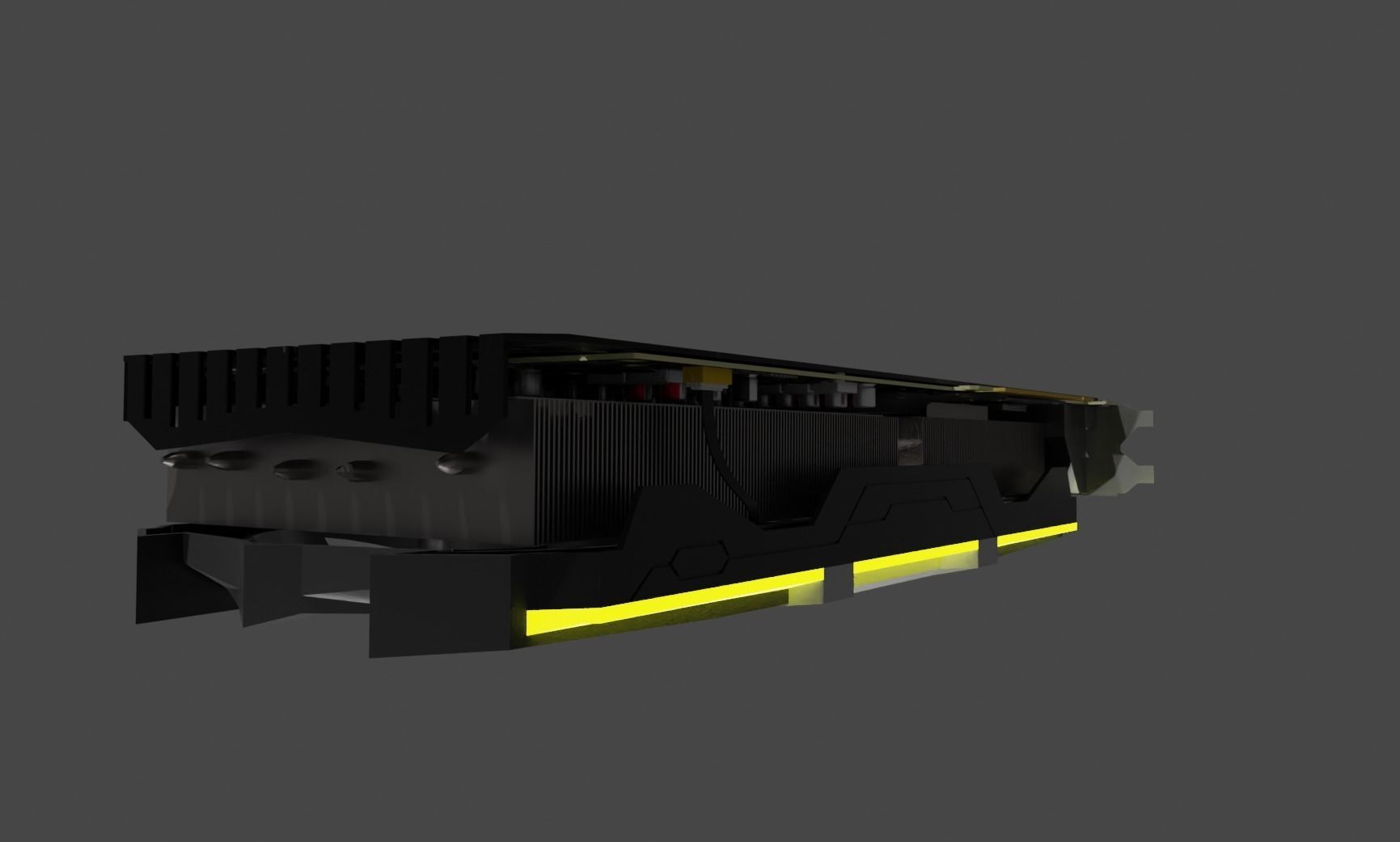 Zotac Amp Extreme NVIDIA GTX 1080 Ti Graphics Card Low-poly 3D model_4